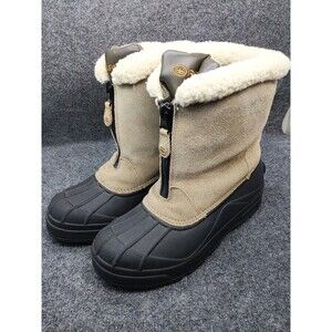 Polaris Womens Size 9 Leather Fur Lined Top Thinsulate Zip Up Snow Boots